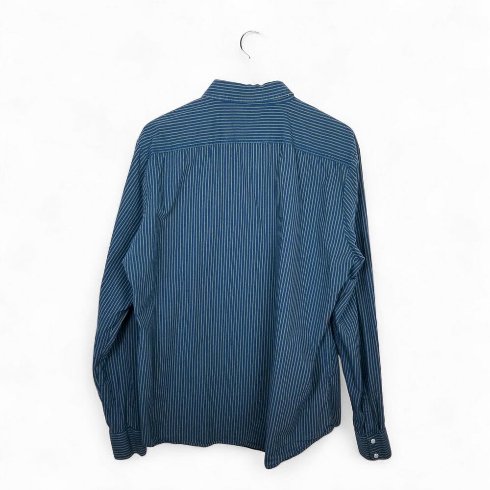 LEVI'S Modern Fit Pearl Snap White Tab Double Pocket L/S Shirt Stripes - XL - Picture 3 of 5